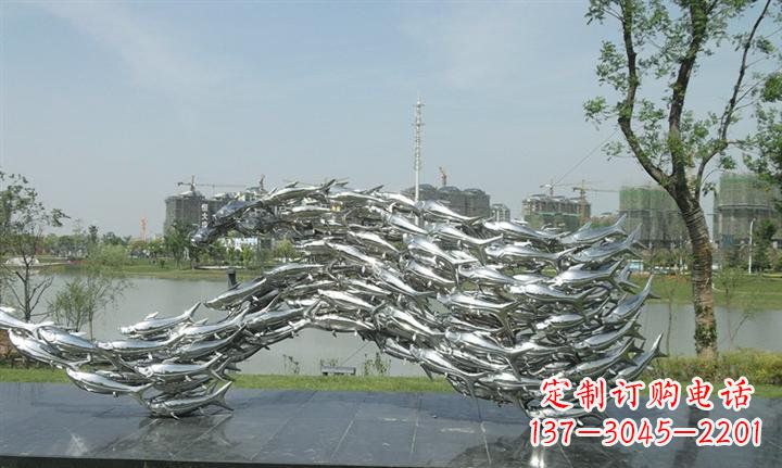 山东不锈钢鱼群公园动物雕塑