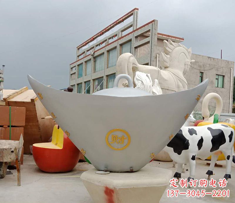 山东不锈钢元宝雕塑精美而珍贵