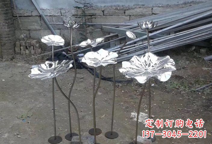 山东不锈钢荷叶雕塑给园林增添美感