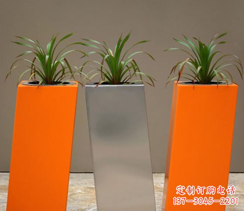 山东不锈钢园林花盆雕塑