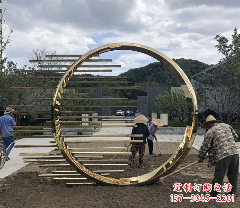 山东不锈钢圆环艺术雕塑