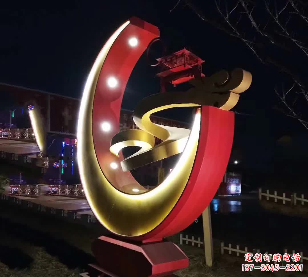 山东不锈钢月亮抽象雕塑——璀璨星空下的绝美艺术