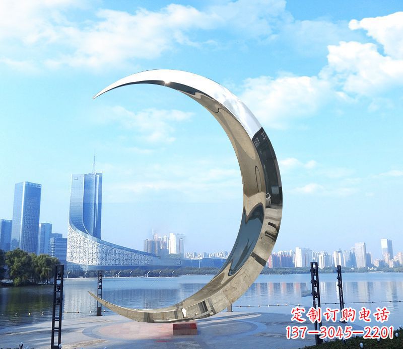 山东不锈钢月亮雕塑