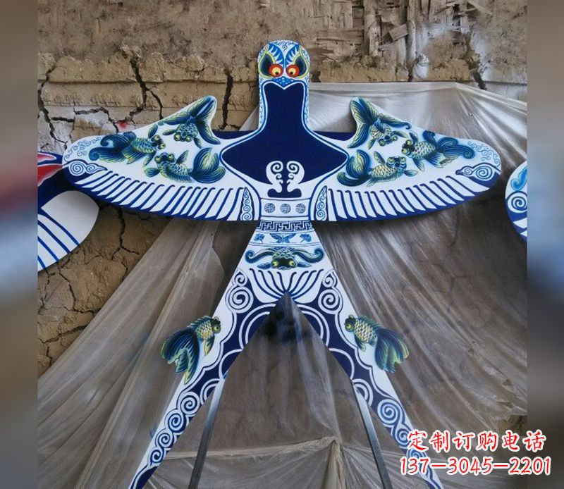 山东不锈钢蜘蛛侠风筝雕塑