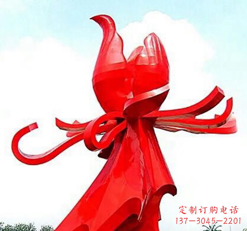 山东不锈钢玫瑰雕塑,传递爱与和平
