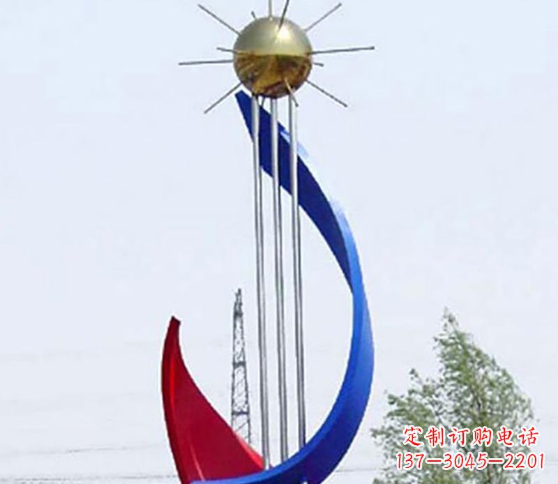 山东流动的美——不锈钢飘带雕塑