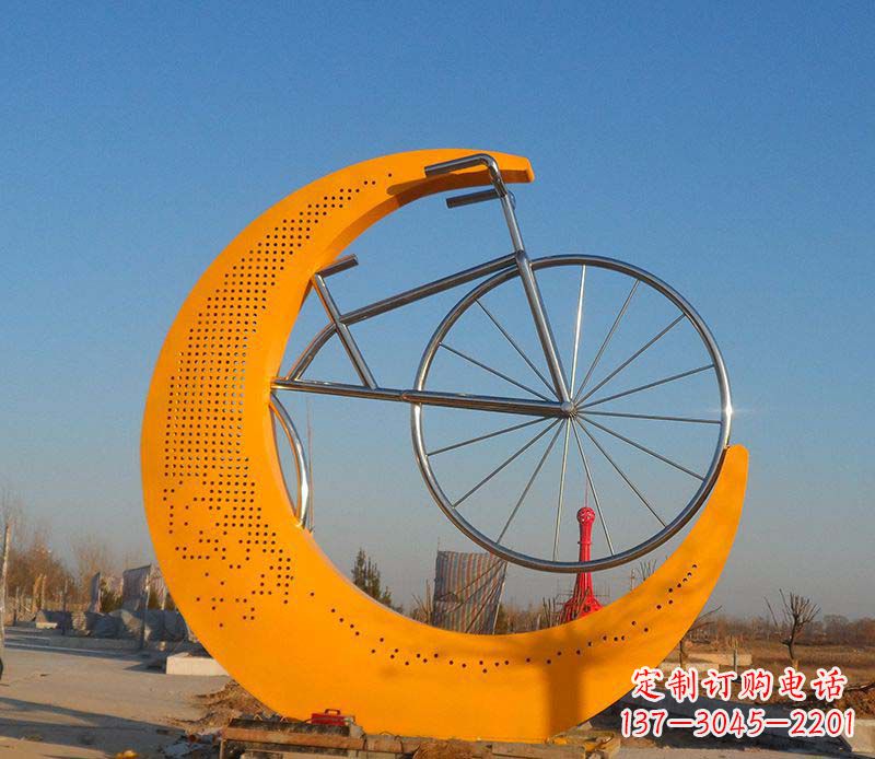 山东不锈钢自行车雕塑