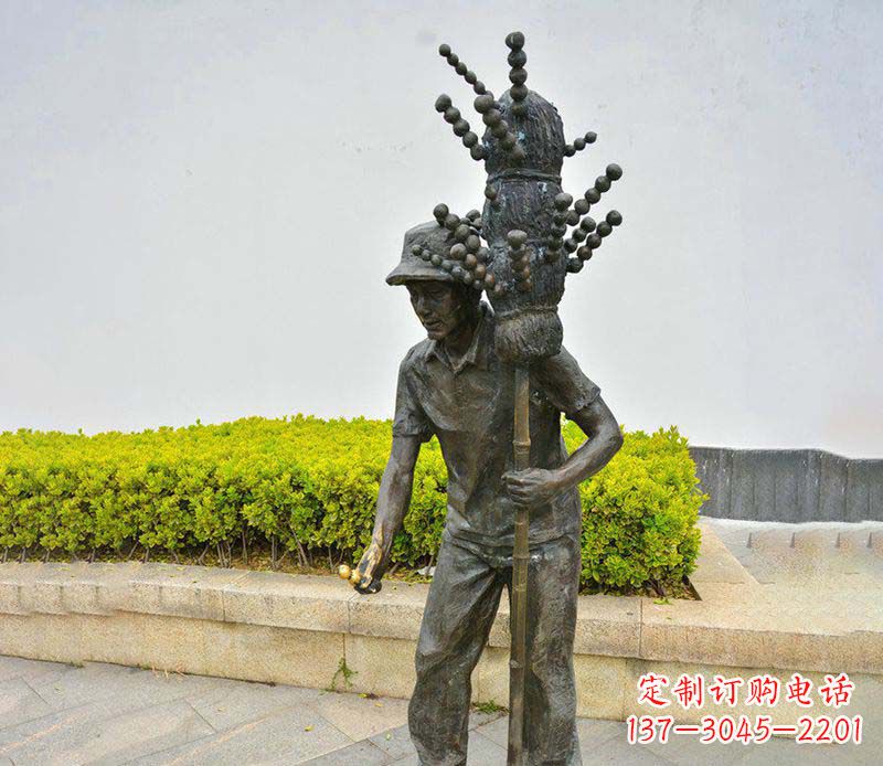 山东步行街买糖葫芦小品人物铜雕