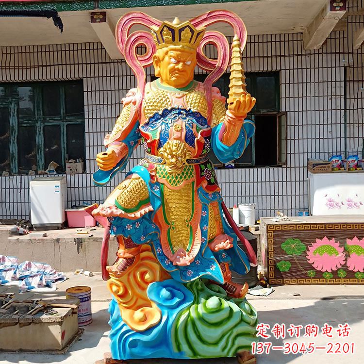 山东玻璃钢托塔天王雕塑