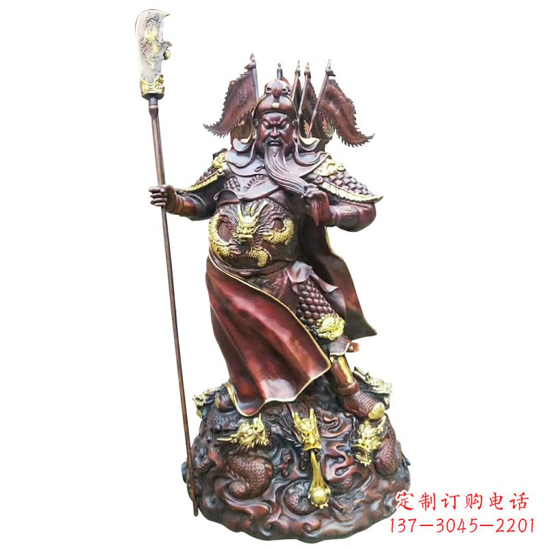 山东铸造工艺精美的关公像