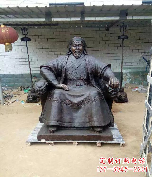 山东成吉思汗铜雕古代伟人