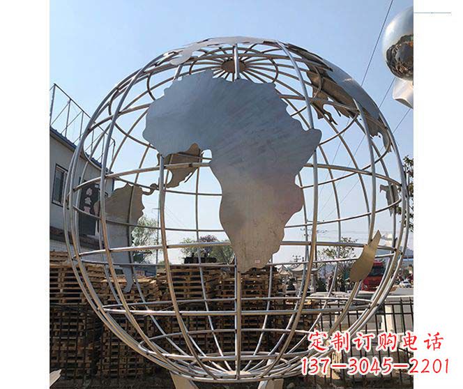 山东以城市为灵感的不锈钢地球仪雕塑