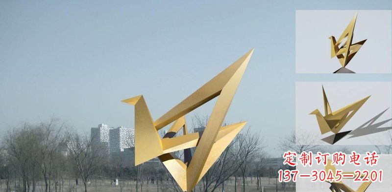 山东丹顶鹤雕塑象征着城市的文化和精神
