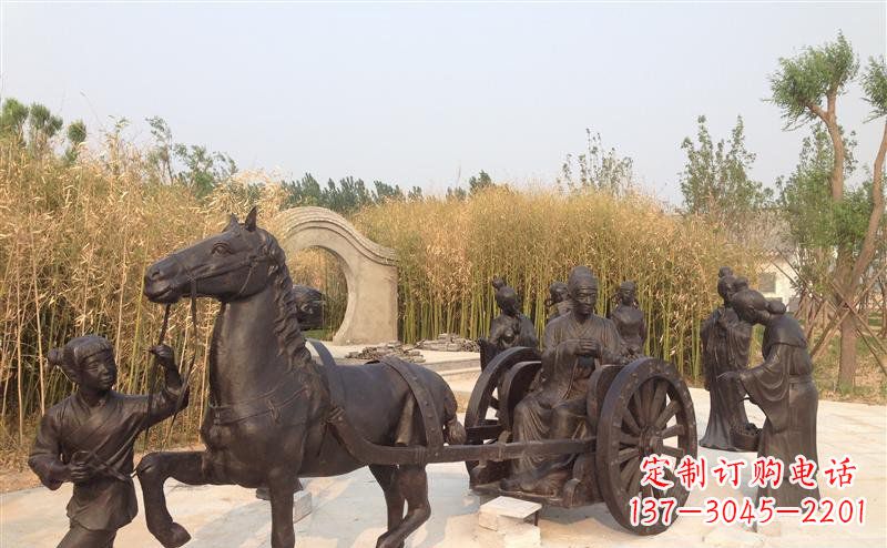 山东城市公园的马车雕塑