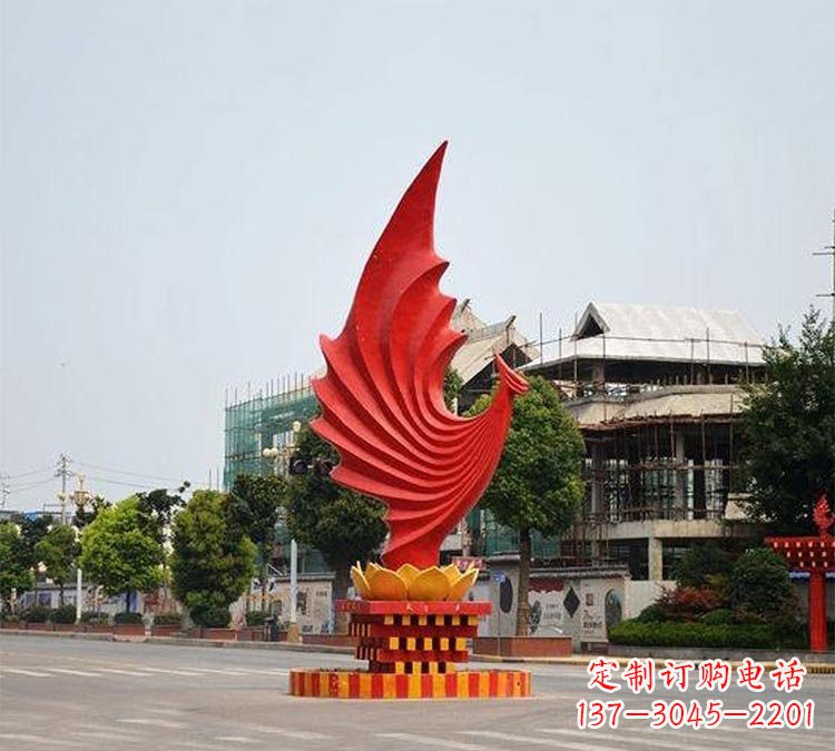 山东城市街边不锈钢凤凰雕塑