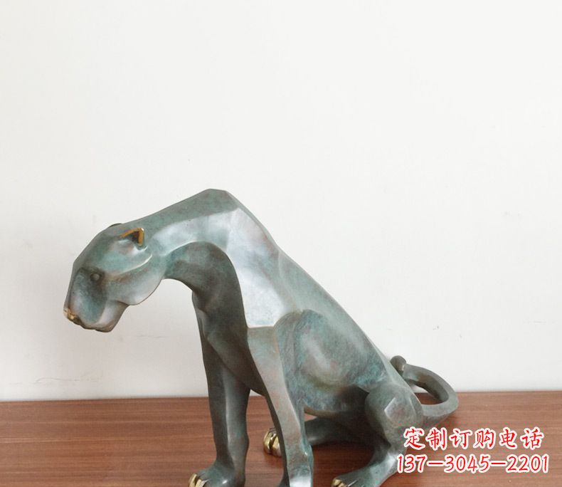 山东抽象豹子动物铜雕