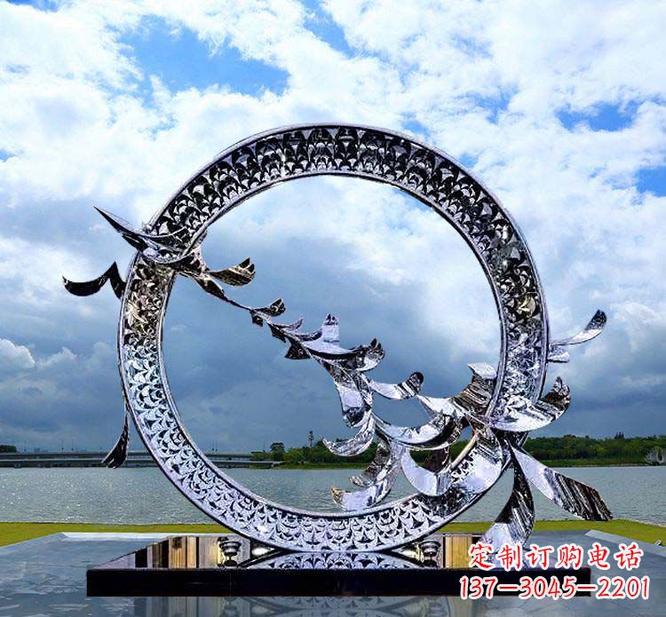 山东抽象不锈钢大雁雕塑