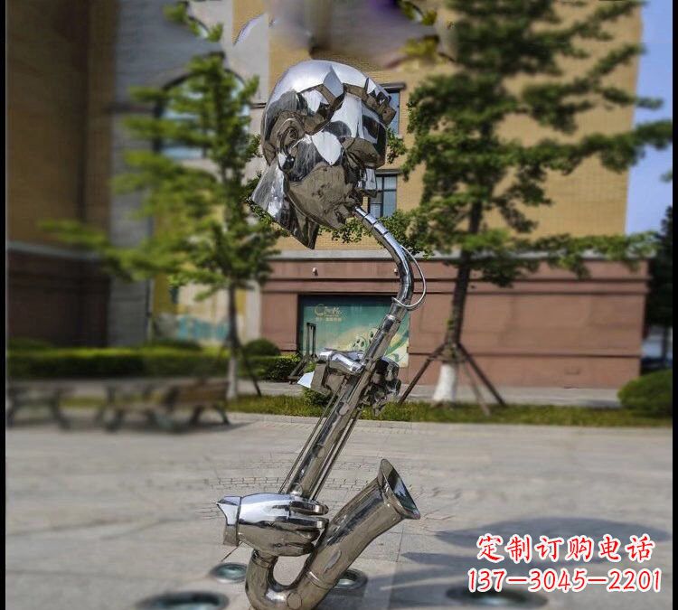 山东不锈钢萨克斯雕塑——展示音乐家的精神