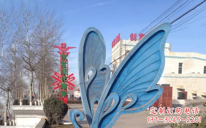 山东抽象不锈钢蝴蝶雕塑把美丽永久定格