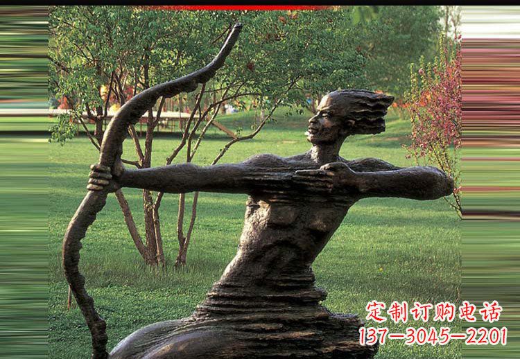 山东古代神话中的后羿雕塑