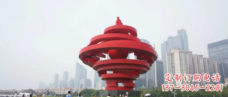 山东火炬雕塑标志五月风光