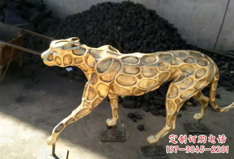 山东抽象金钱豹铜雕