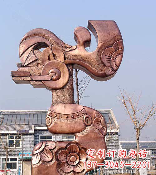 山东抽象皮影戏人物铜雕