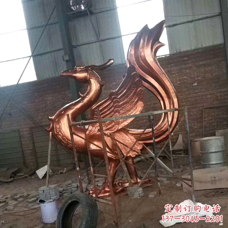 山东朱雀神兽纯铜陵光神君雕塑