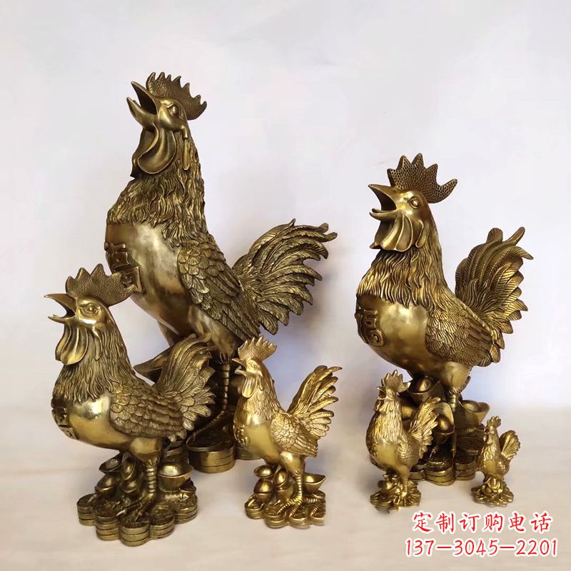 山东纯铜抓钱鸡雕塑