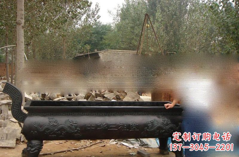 山东祠堂方形香炉铜雕