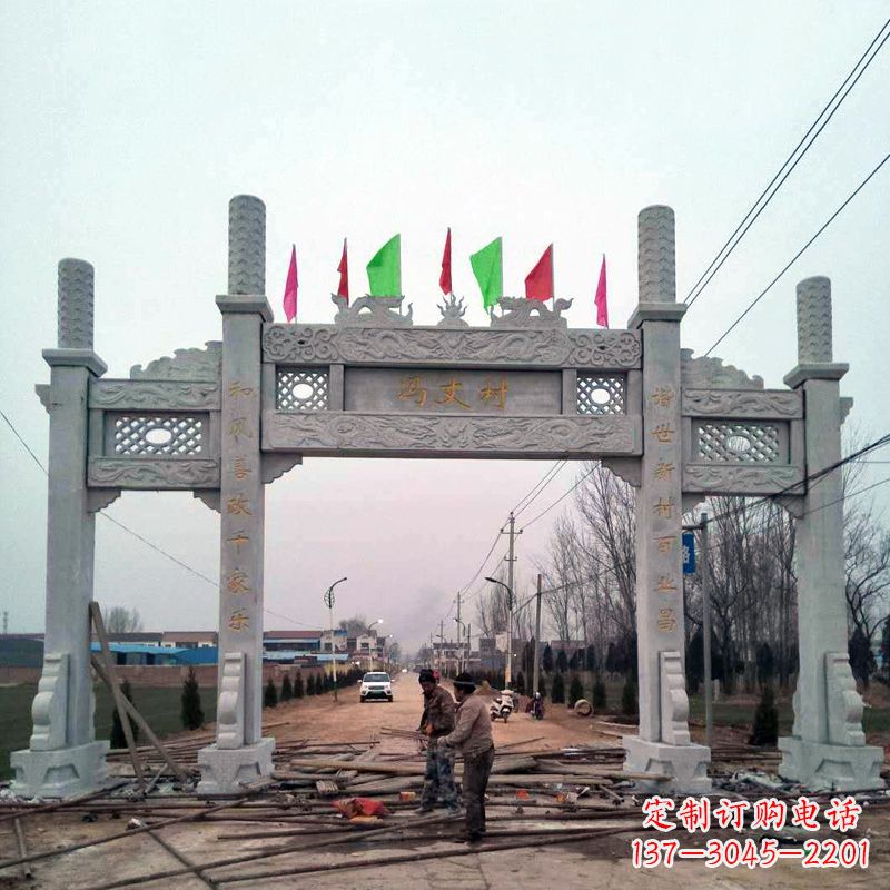 山东传承古老石牌坊雕塑