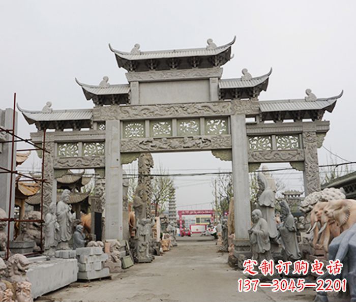 山东大理石牌坊石雕的精美