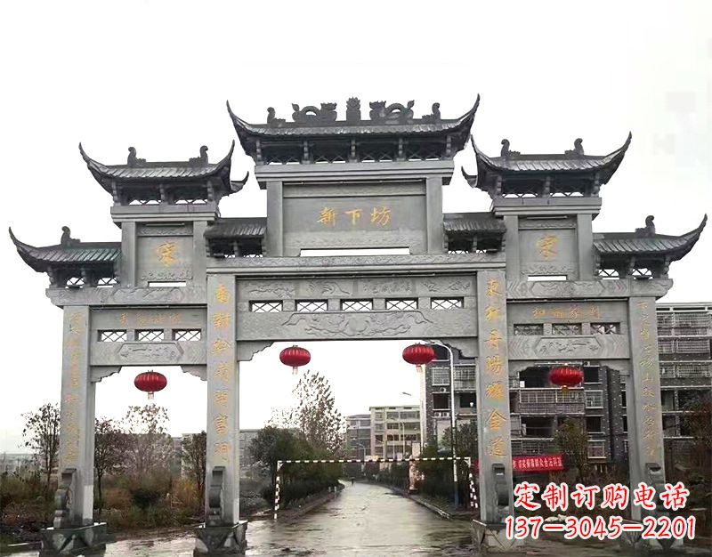 山东村庄石牌坊雕刻传统工艺的精美瑰宝