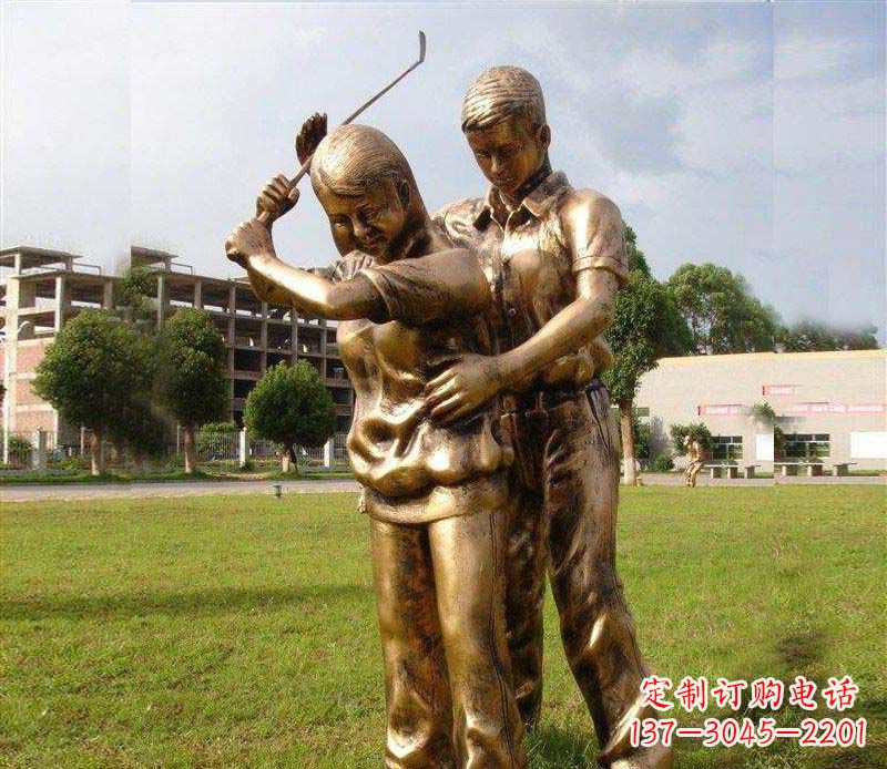 山东打保龄球人物铜雕