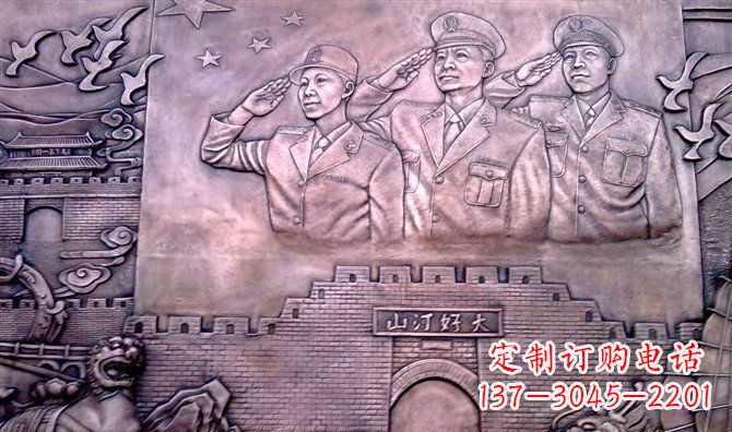 山东献礼铜军人雕塑——赞美大好河山