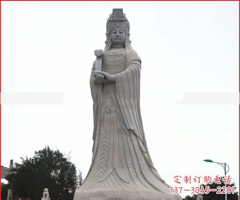 山东大理石大型妈祖神像雕塑
