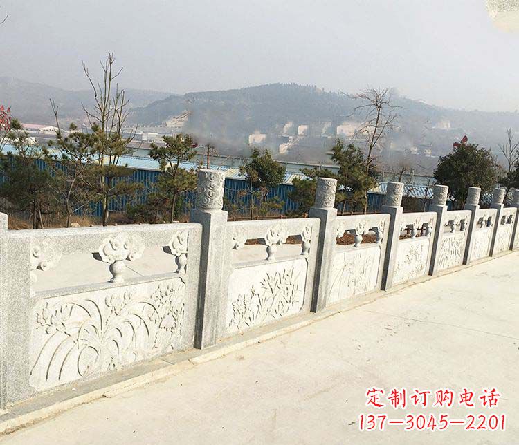 山东大理石护城河栏板石雕
