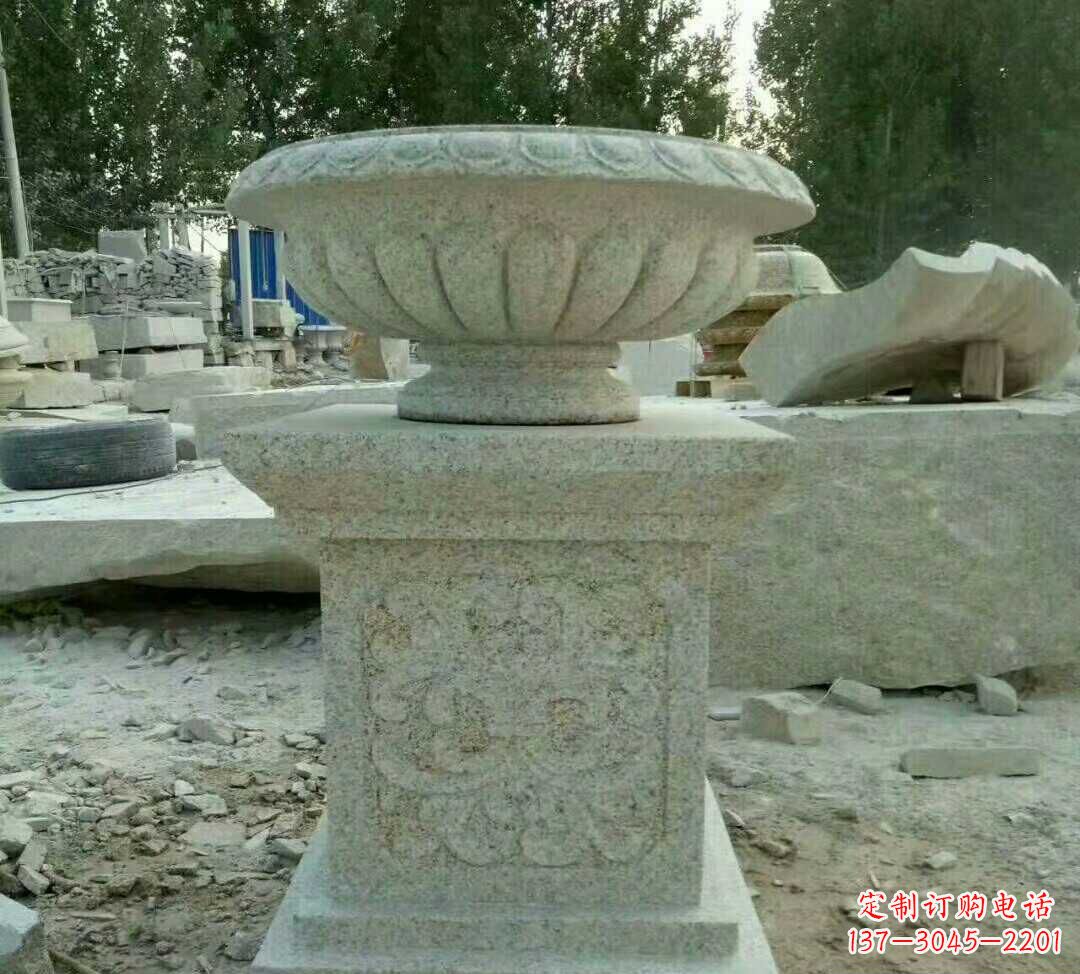山东大理石花盆雕塑