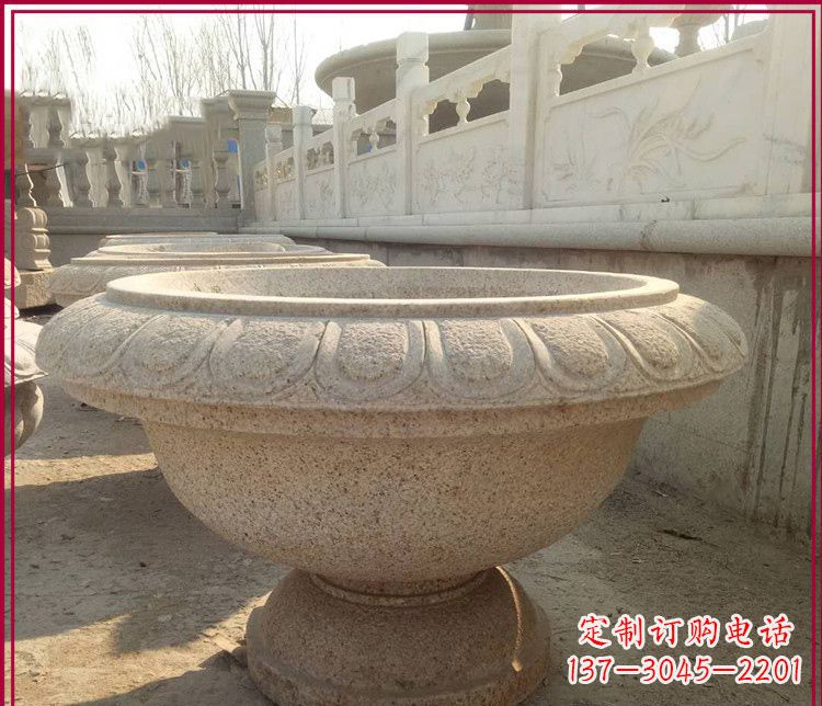 山东大理石花盆雕塑