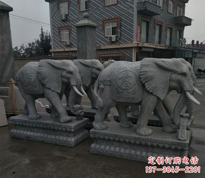 山东唯美雕刻大象雕塑