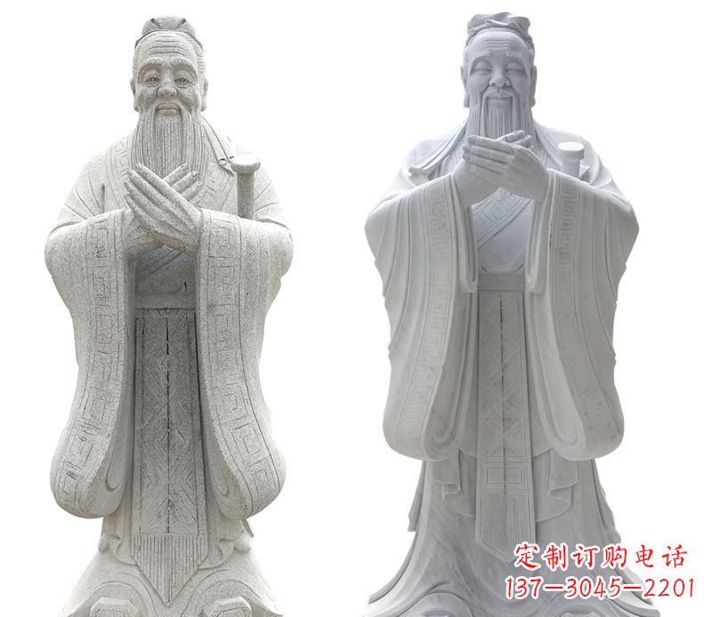 山东大理石孔子行教像古代名人石雕