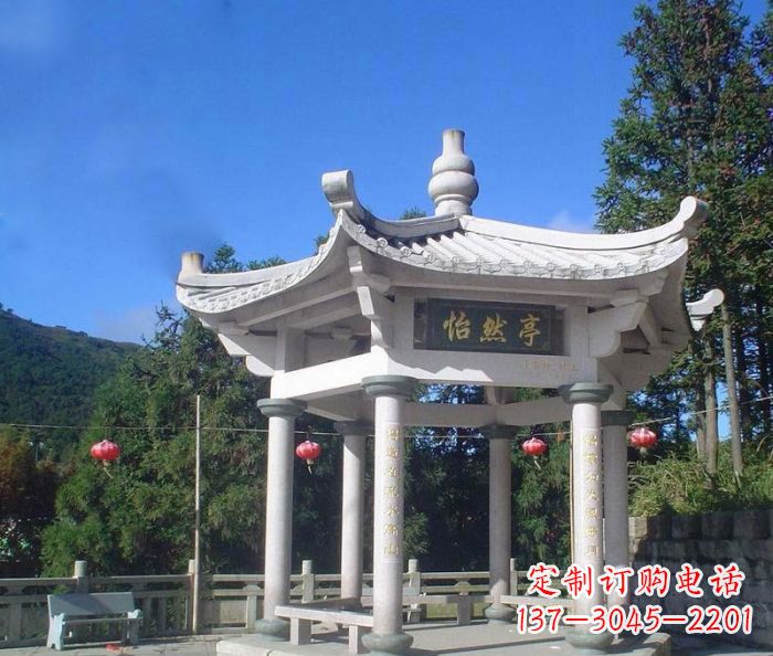 山东大理石凉亭石雕 (2)