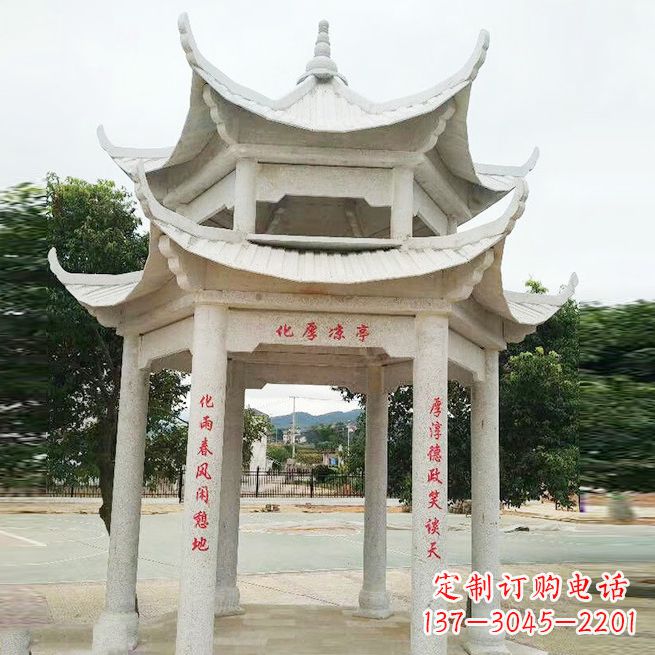 山东大理石凉亭双层