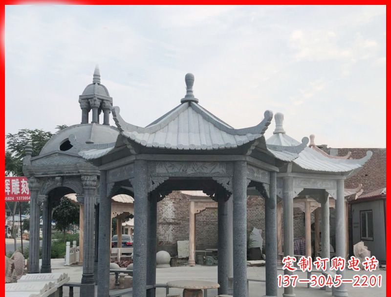 山东六角凉亭石雕