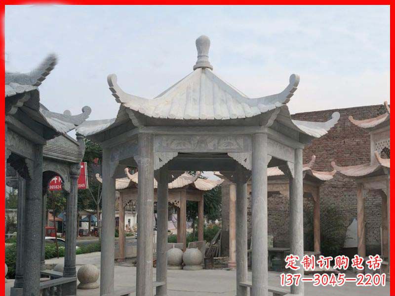 山东大理石凉亭石雕