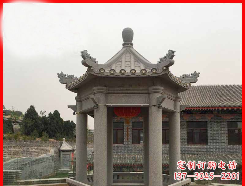 山东大理石六角凉亭公园石雕 (4)