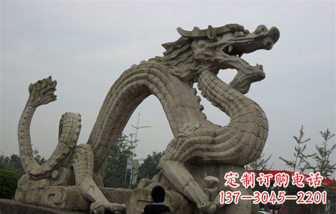 山东大理石龙雕塑,象征着力量与尊贵