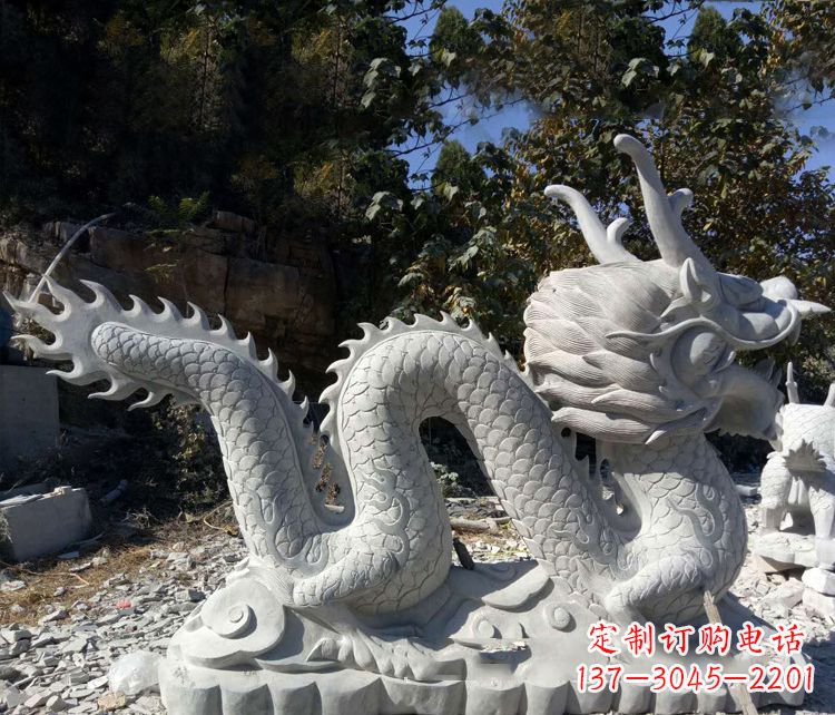 山东精美大理石龙雕塑