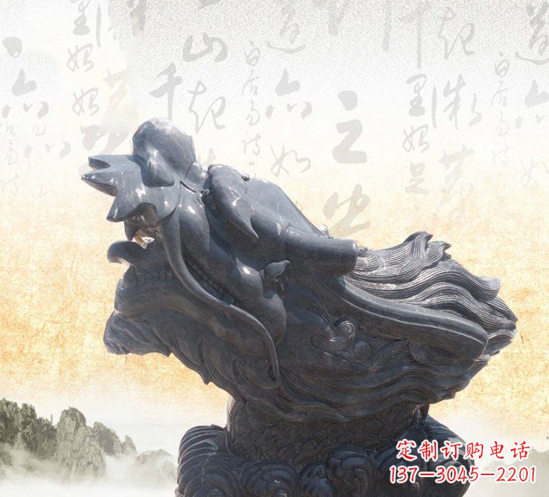 山东新潮大理石龙头雕塑