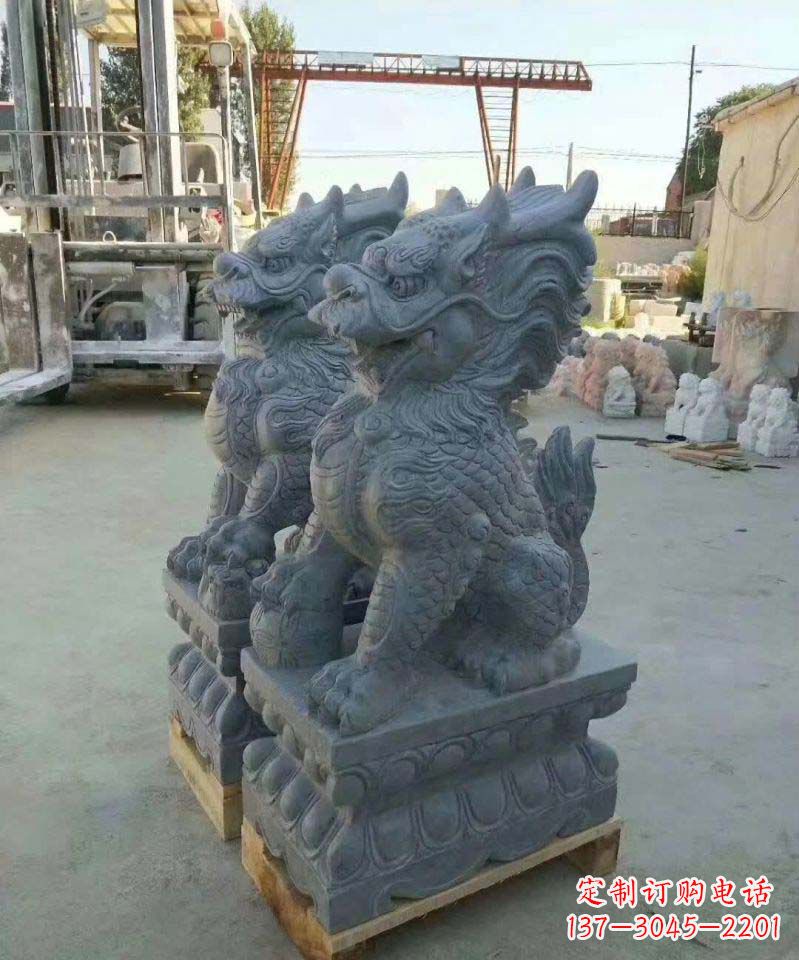 山东大理石麒麟雕塑 (2)
